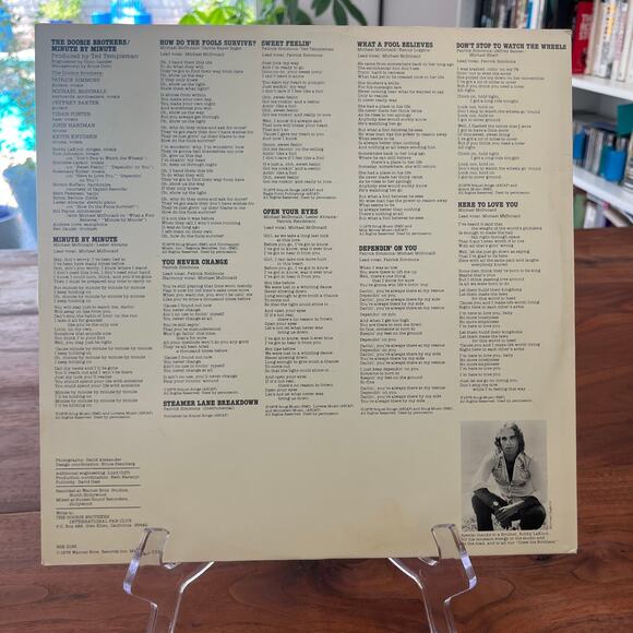 The Doobie Brothers Minute By Minute Vinyl LP 1978 Warner Bros. BSK 3193 - Picture 4 of 10